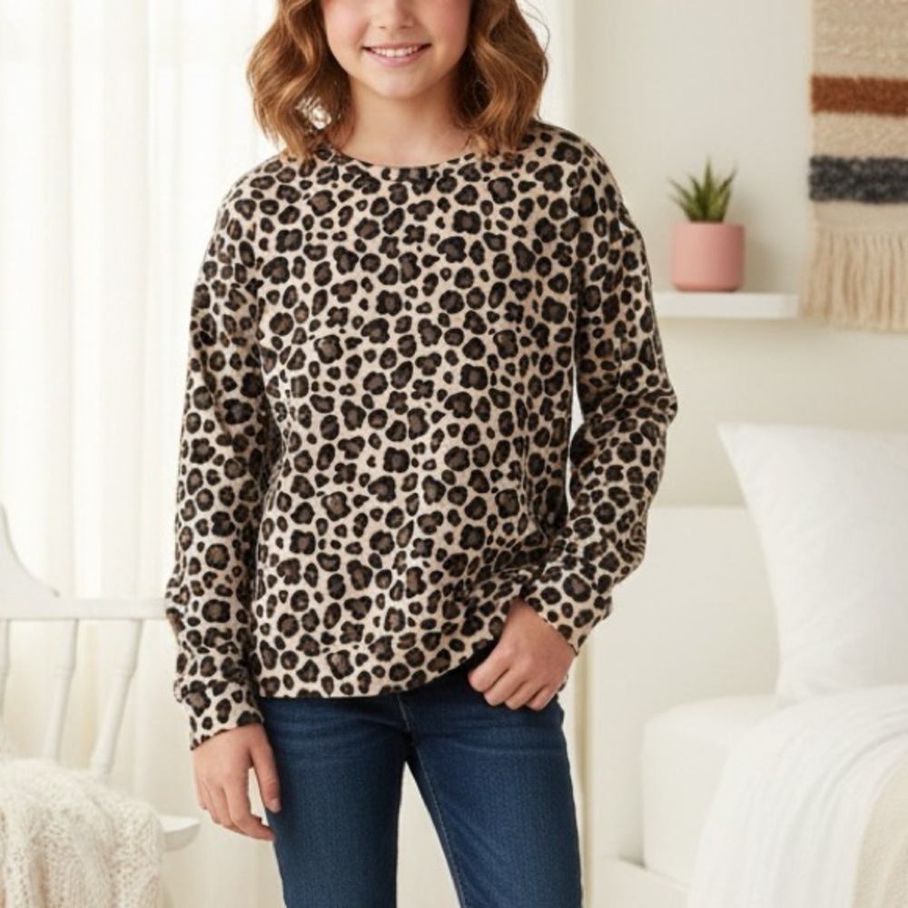 Big Girls Simply Styled Cheetah Long‎ Sleeve